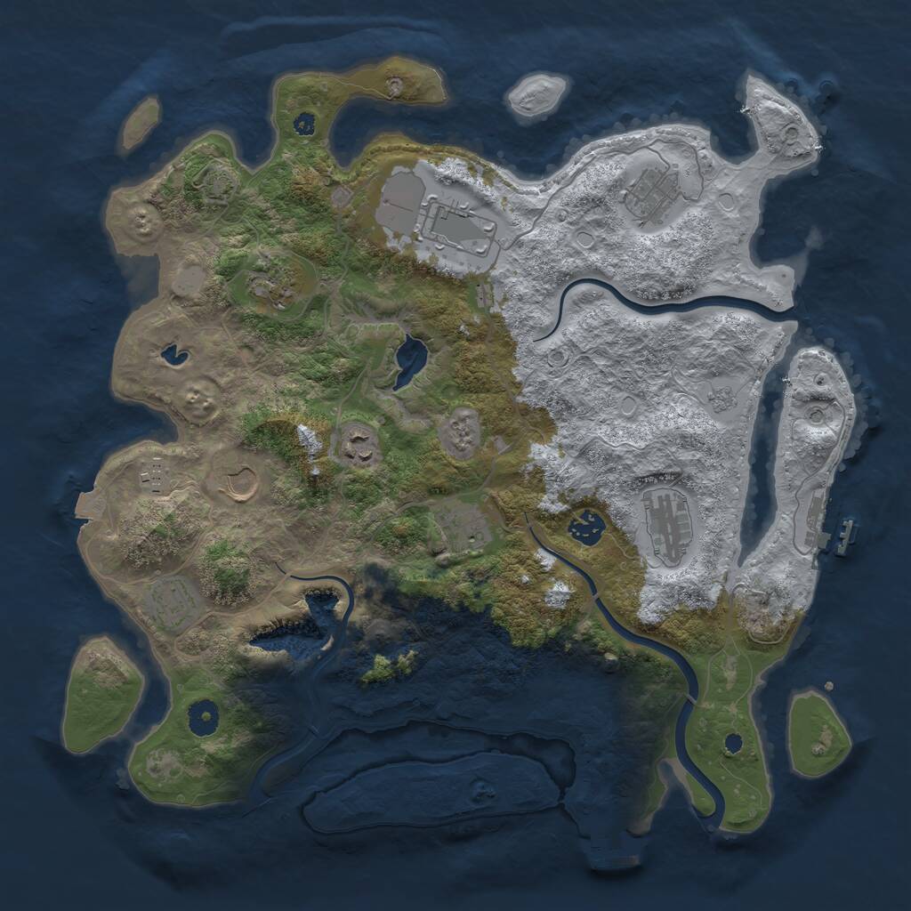 Rust Map: Procedural Map, Size: 4000, Seed: 1875298100, 16 Monuments