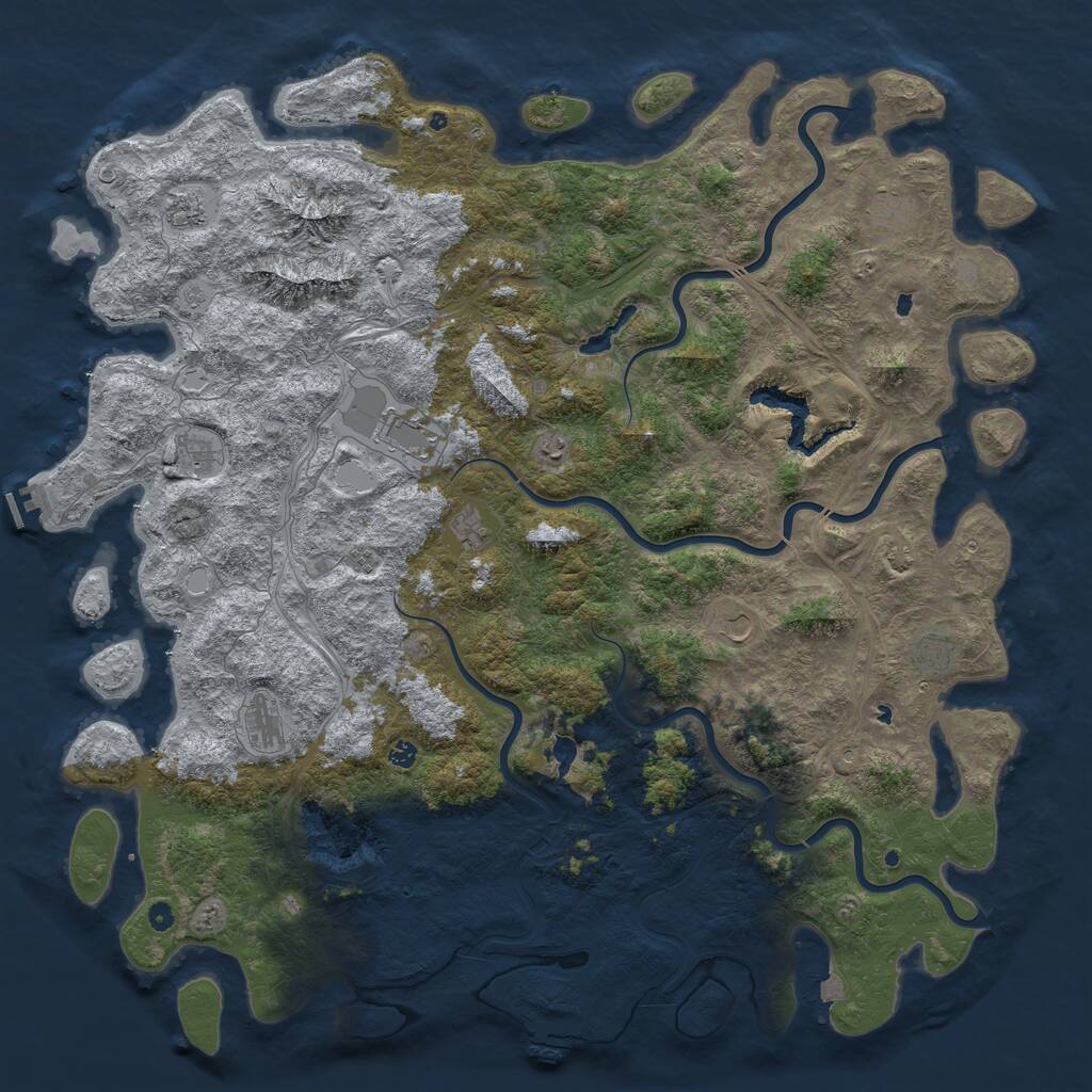 Rust Map: Procedural Map, Size: 6000, Seed: 420024, 17 Monuments