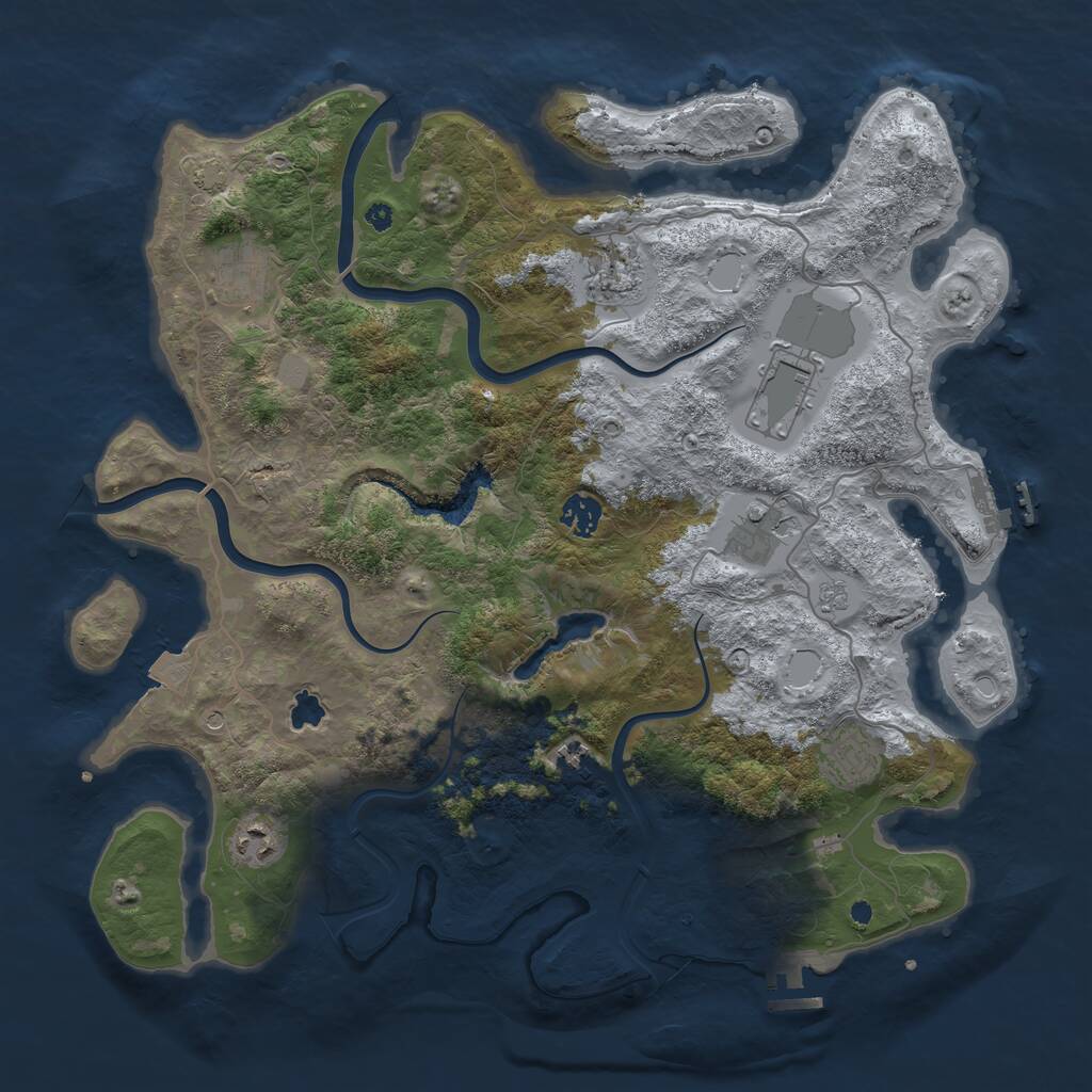 Rust Map: Procedural Map, Size: 4000, Seed: 36846, 14 Monuments