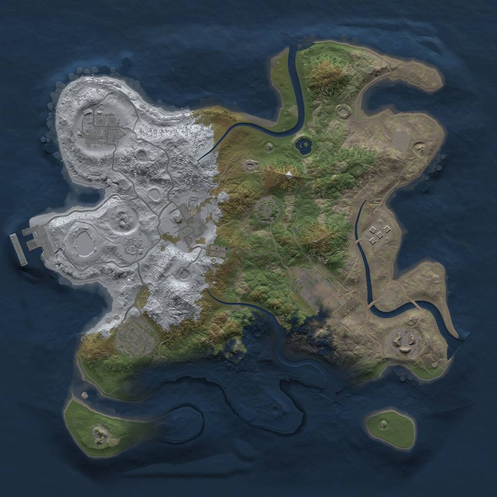 Rust Map: Procedural Map, Size: 3000, Seed: 27438, 11 Monuments