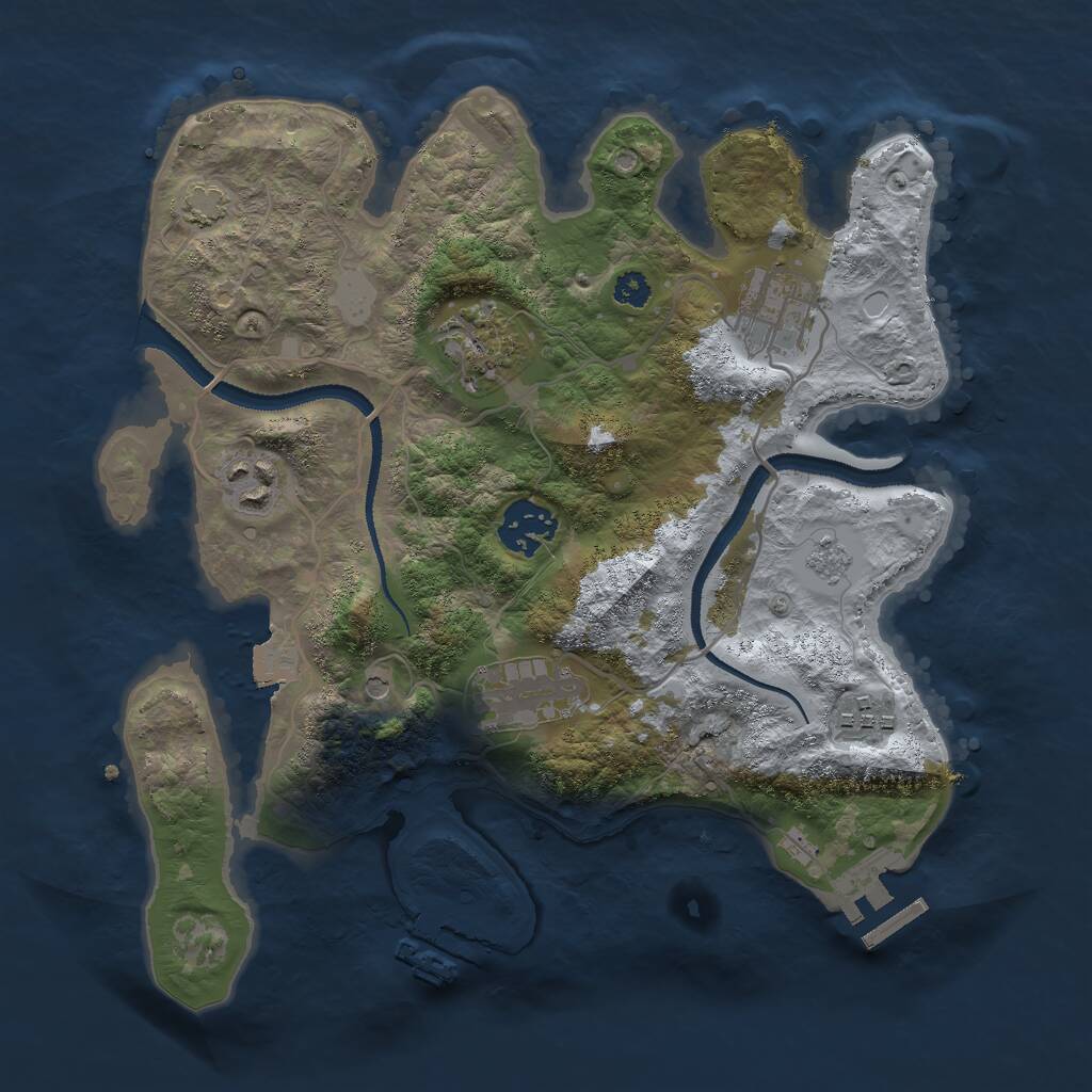 Rust Map: Procedural Map, Size: 3000, Seed: 1577899240, 12 Monuments