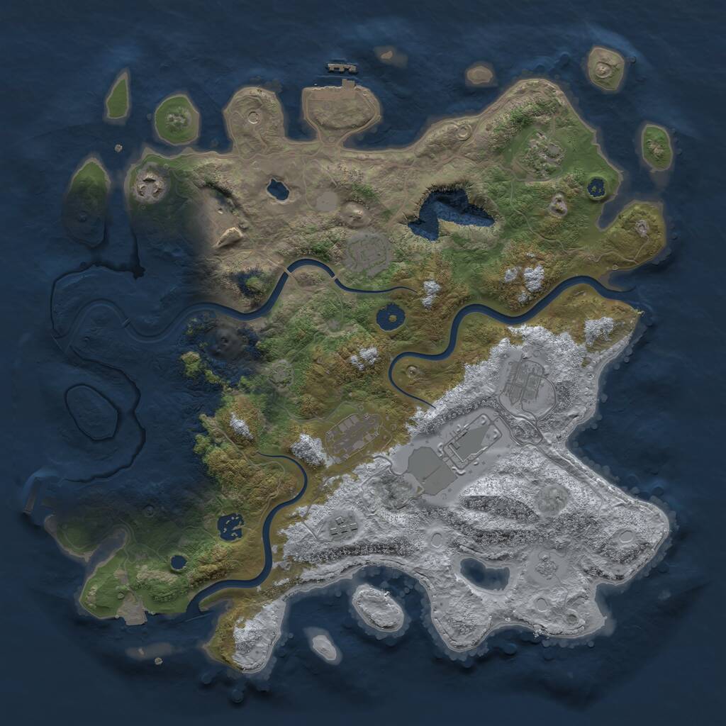 Rust Map: Procedural Map, Size: 4000, Seed: 2137036813, 15 Monuments