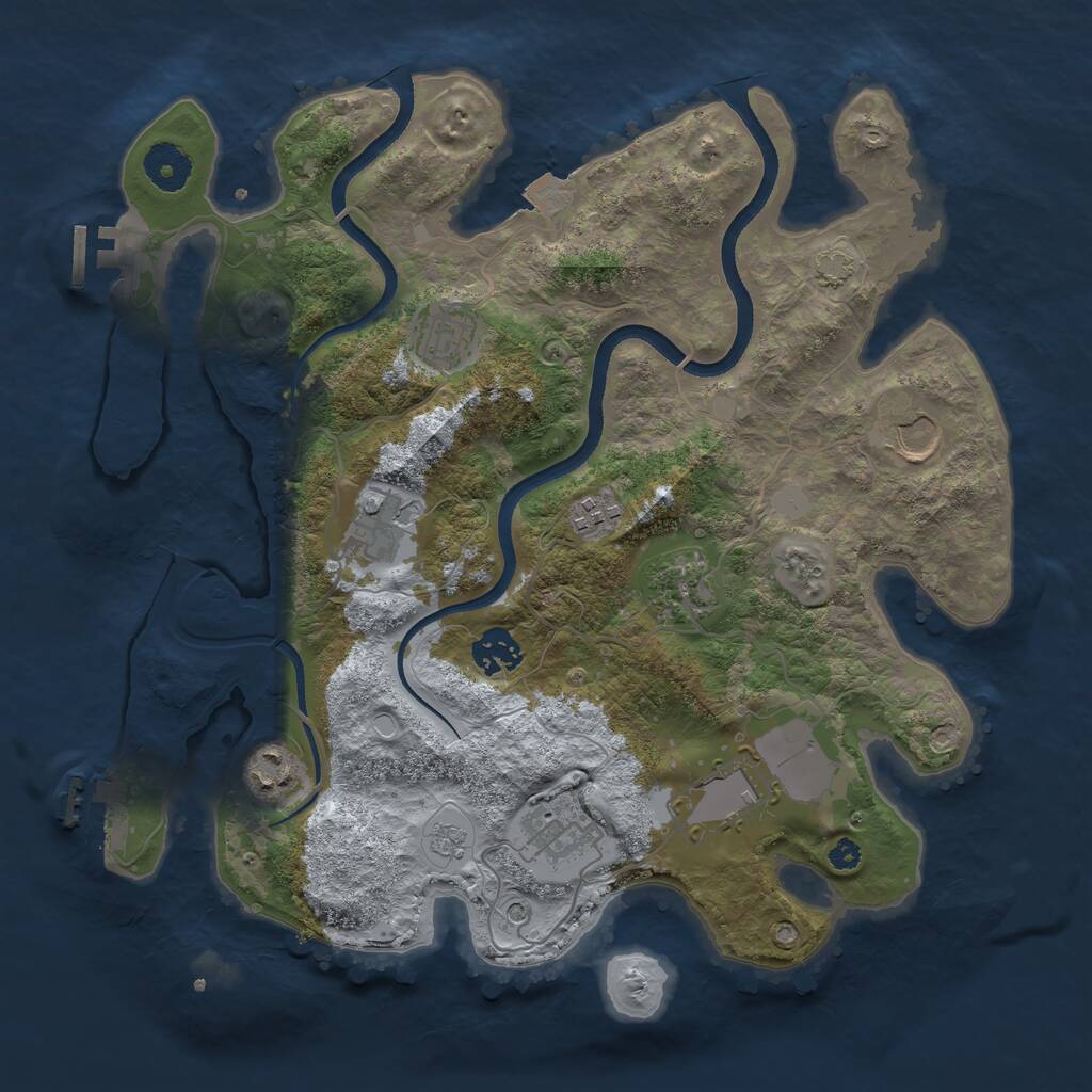 Rust Map: Procedural Map, Size: 3500, Seed: 948641177, 15 Monuments