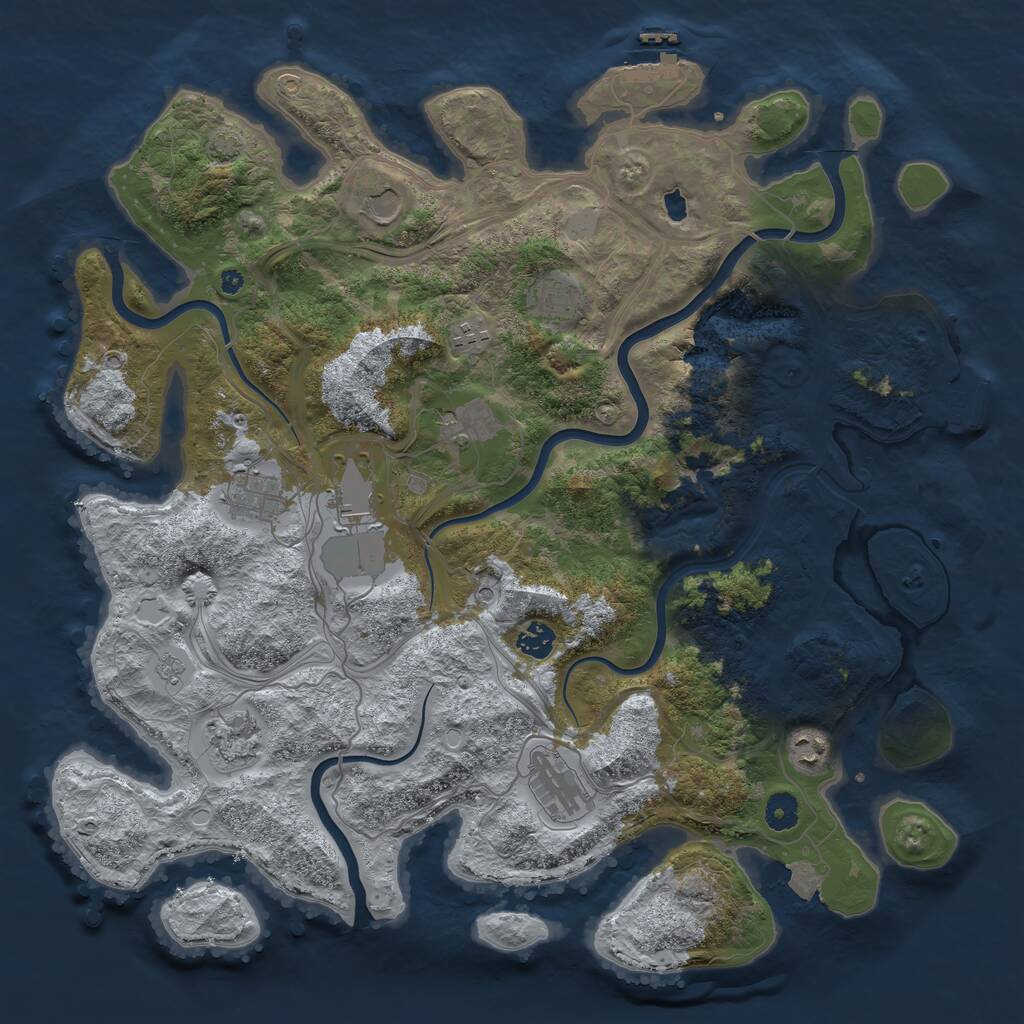 Rust Map: Procedural Map, Size: 4250, Seed: 1894322, 16 Monuments