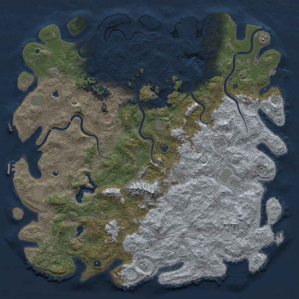 Rust Map: Procedural Map, Size: 6000, Seed: 791934584, 17 Monuments