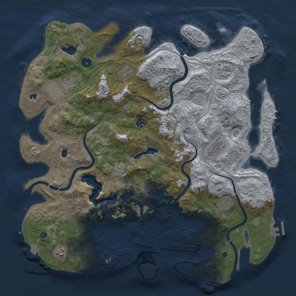 Rust Map: Procedural Map, Size: 4500, Seed: 165987432, 15 Monuments