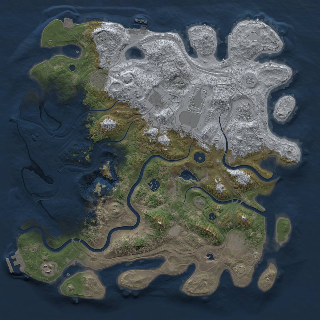 Rust Map: Procedural Map, Size: 4250, Seed: 715801, 14 Monuments