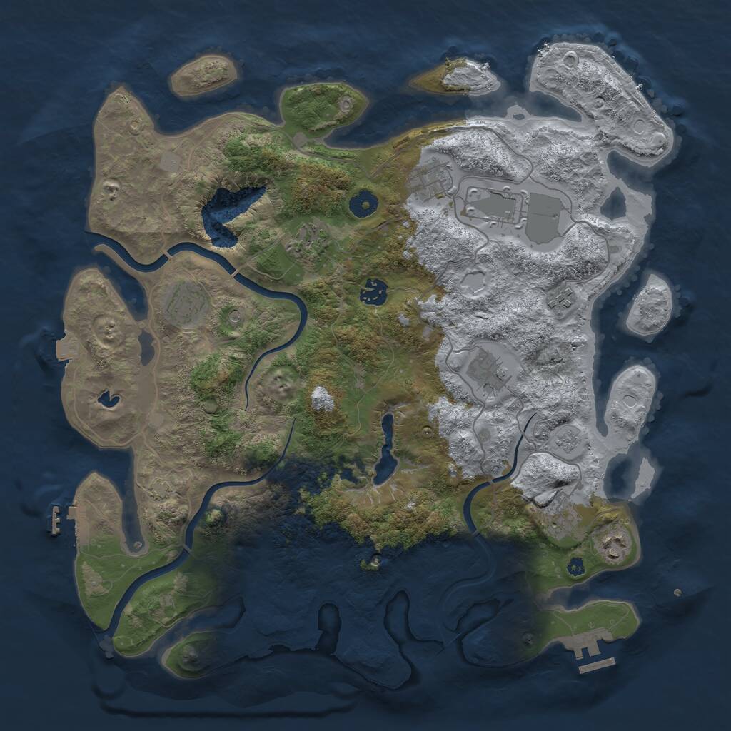 Rust Map: Procedural Map, Size: 4000, Seed: 1234142351, 15 Monuments