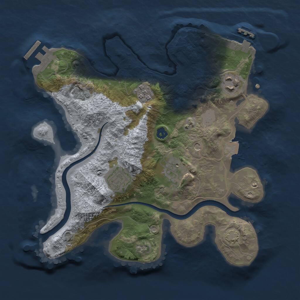 Rust Map: Procedural Map, Size: 2700, Seed: 1785931301, 9 Monuments