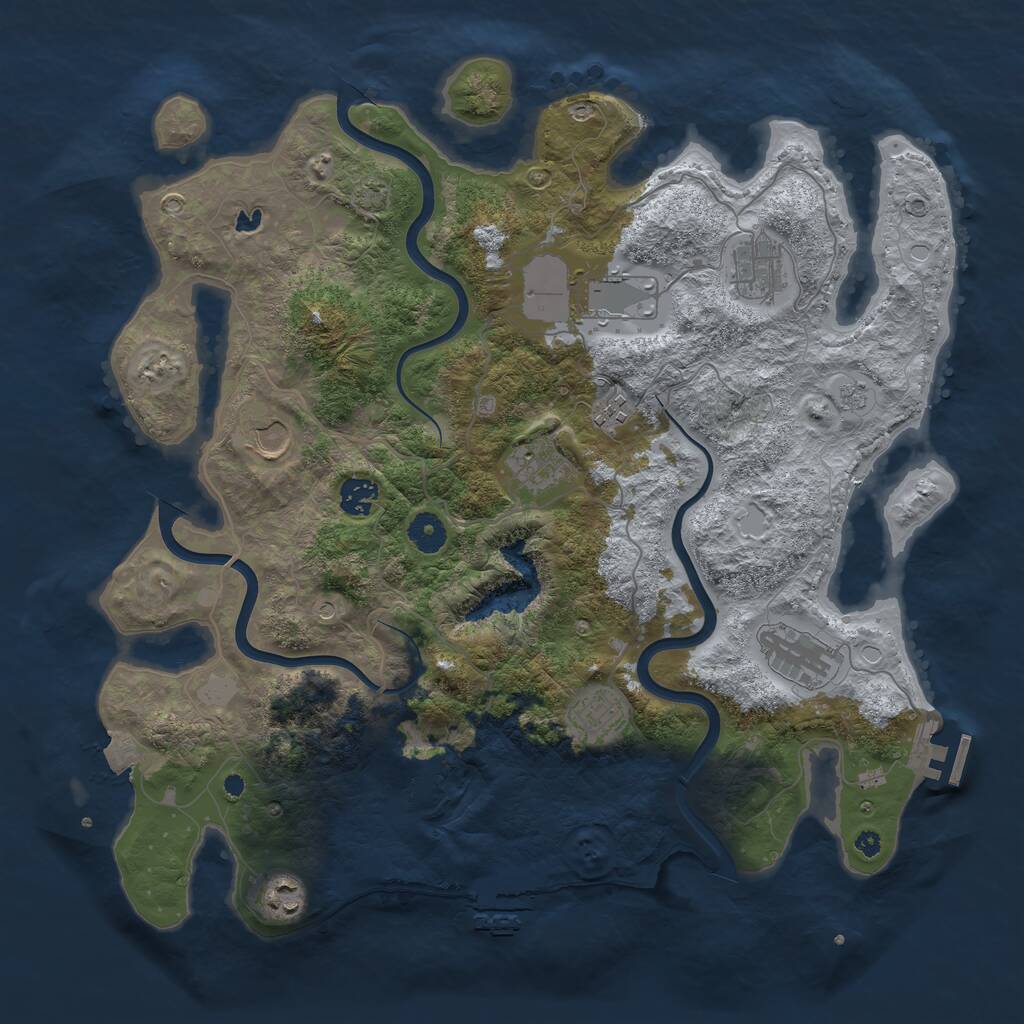 Rust Map: Procedural Map, Size: 4000, Seed: 1395931445, 15 Monuments