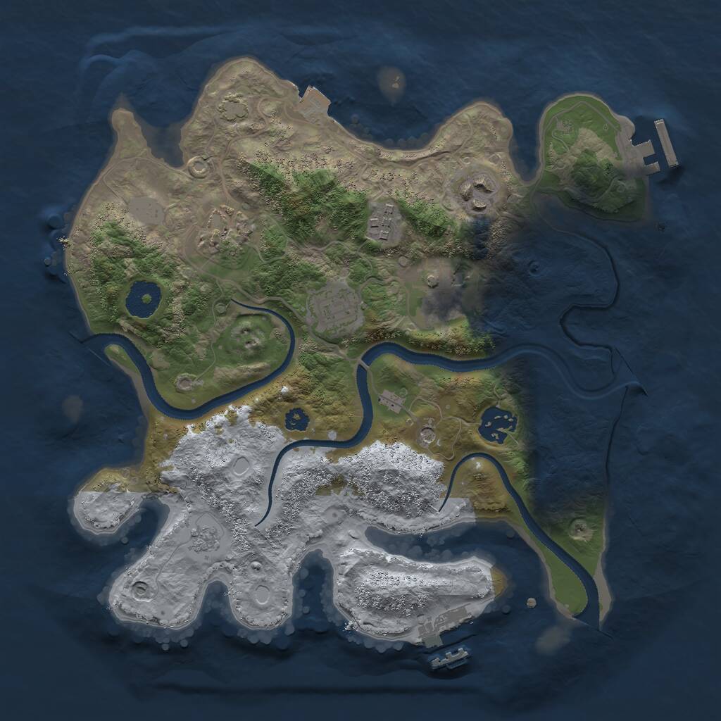 Rust Map: Procedural Map, Size: 3000, Seed: 21560, 12 Monuments