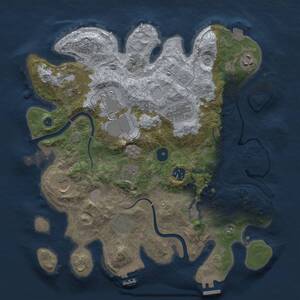 Thumbnail Rust Map: Procedural Map, Size: 3500, Seed: 1115684697, 16 Monuments