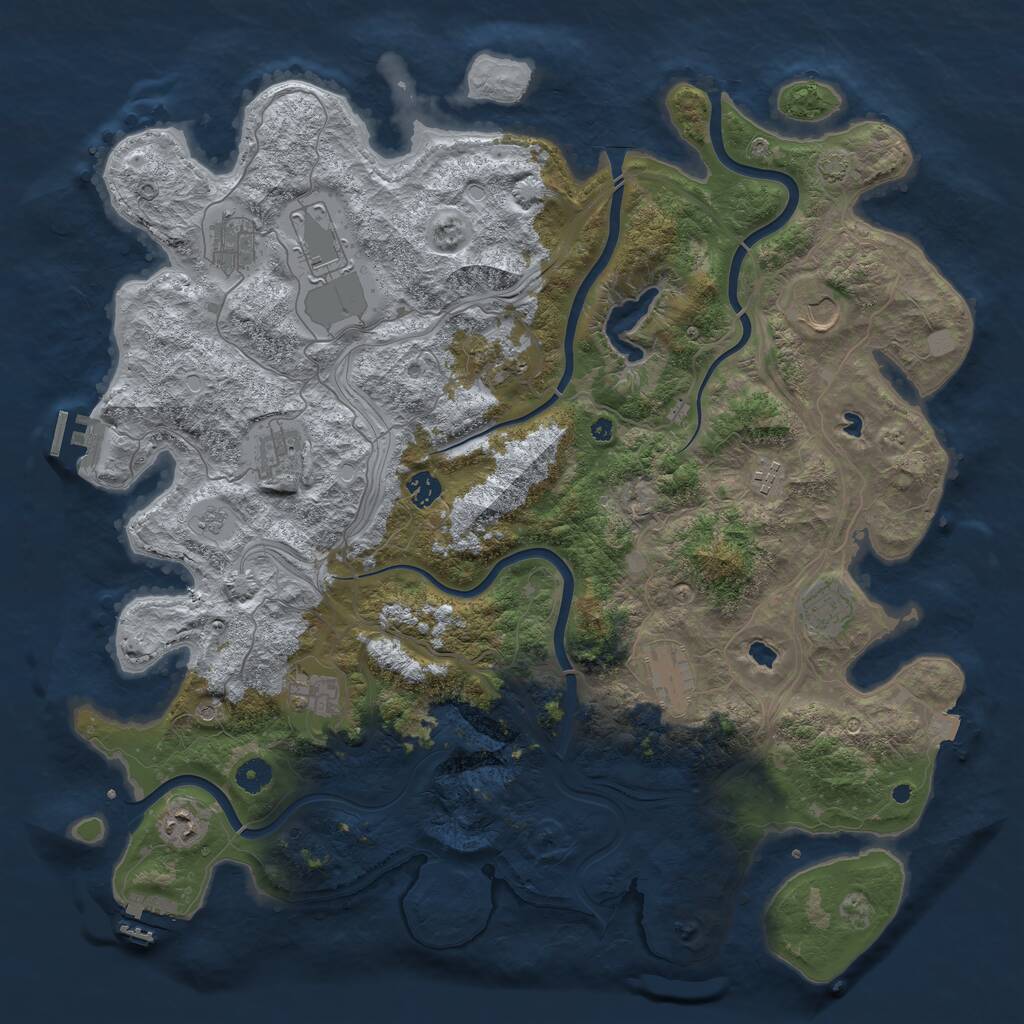 Rust Map: Procedural Map, Size: 4500, Seed: 6974352, 17 Monuments
