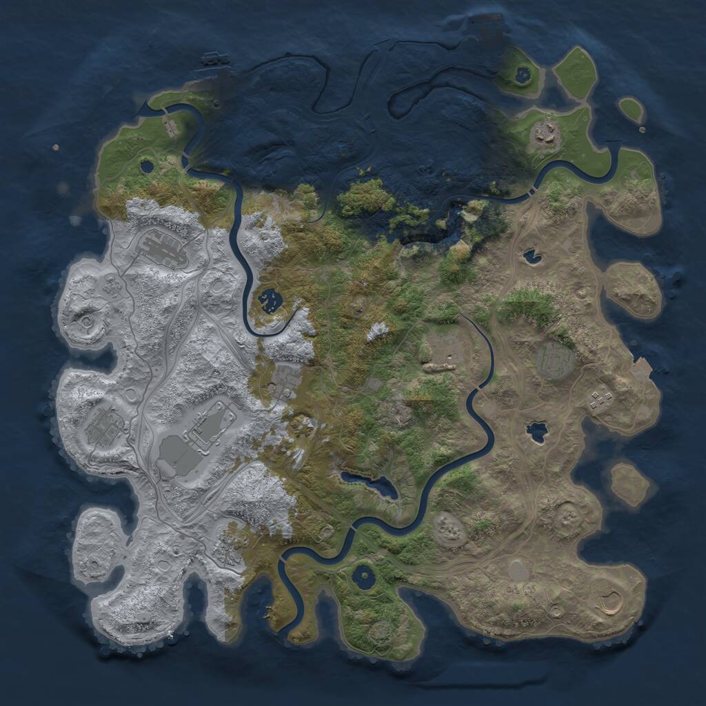 Rust Map: Procedural Map, Size: 4500, Seed: 1233445, 17 Monuments