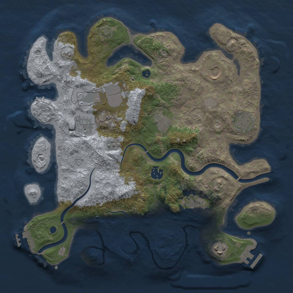 Rust Map: Procedural Map, Size: 3500, Seed: 1986159580, 15 Monuments