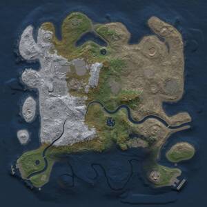 Thumbnail Rust Map: Procedural Map, Size: 3500, Seed: 1986159580, 15 Monuments