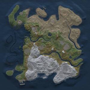 Thumbnail Rust Map: Procedural Map, Size: 3700, Seed: 1445615458, 16 Monuments