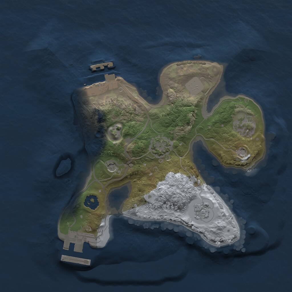 Rust Map: Procedural Map, Size: 2000, Seed: 1750958795, 6 Monuments