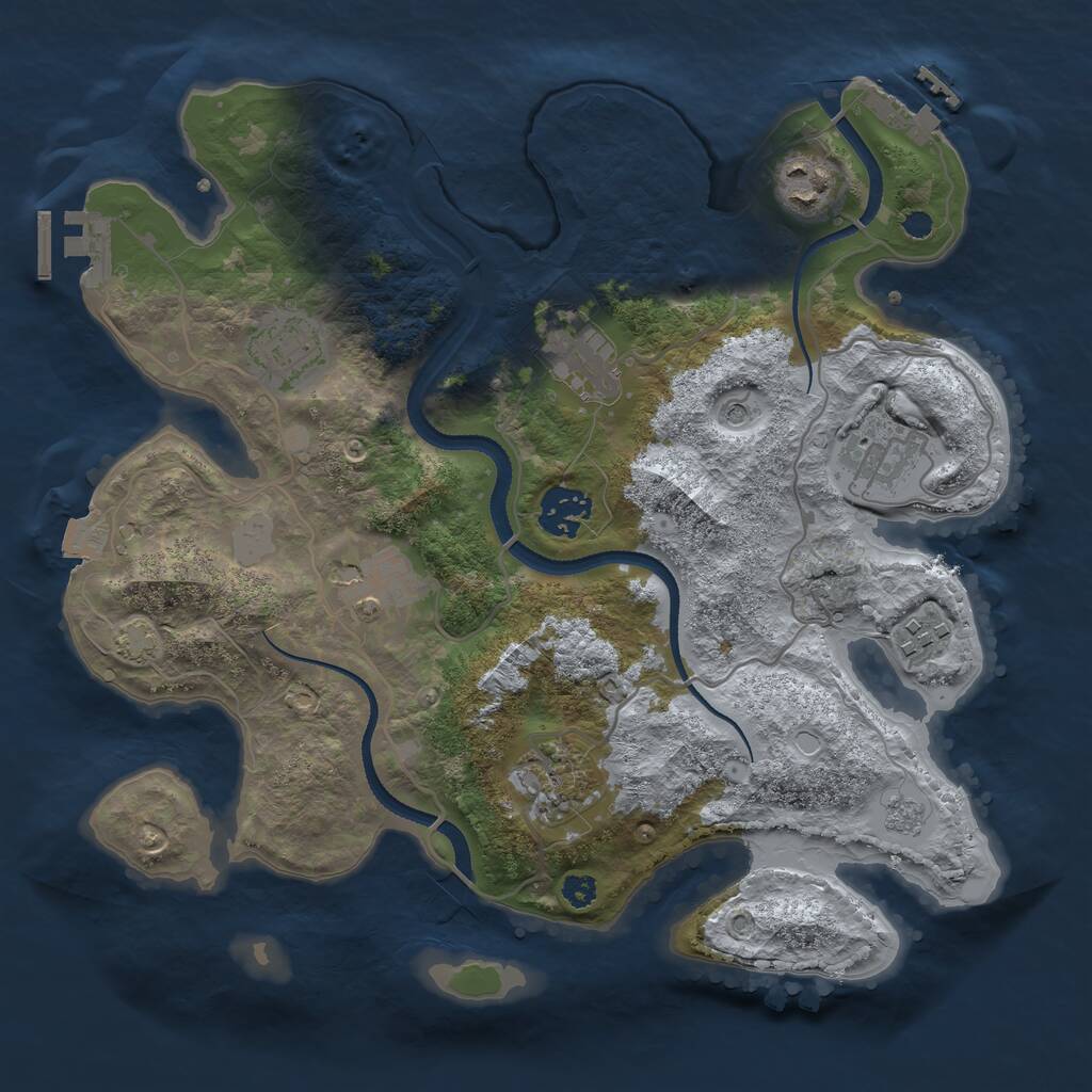 Rust Map: Procedural Map, Size: 3200, Seed: 5800, 14 Monuments