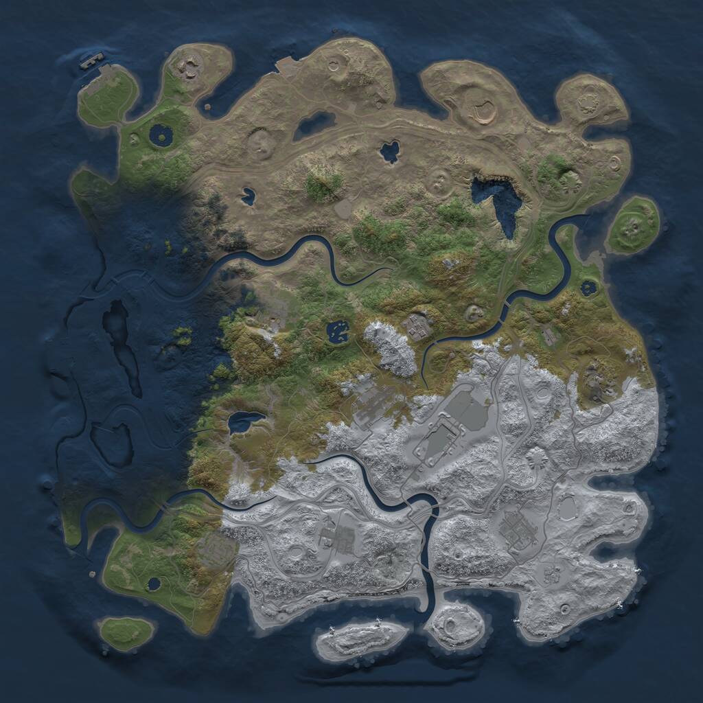 Rust Map: Procedural Map, Size: 4500, Seed: 190929368, 17 Monuments