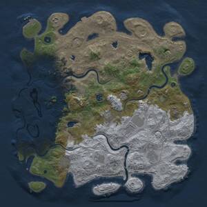Thumbnail Rust Map: Procedural Map, Size: 4500, Seed: 190929368, 17 Monuments
