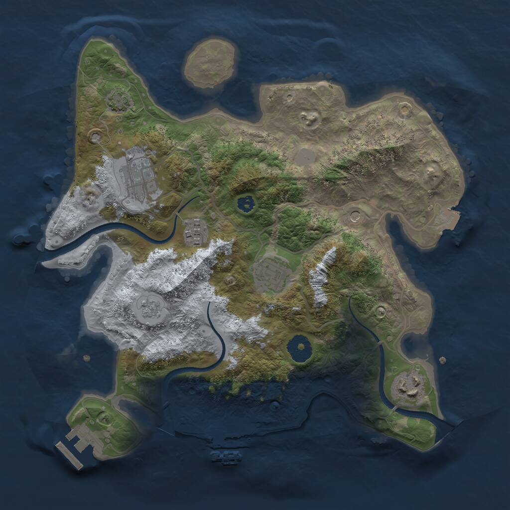 Rust Map: Procedural Map, Size: 3000, Seed: 420710420, 10 Monuments