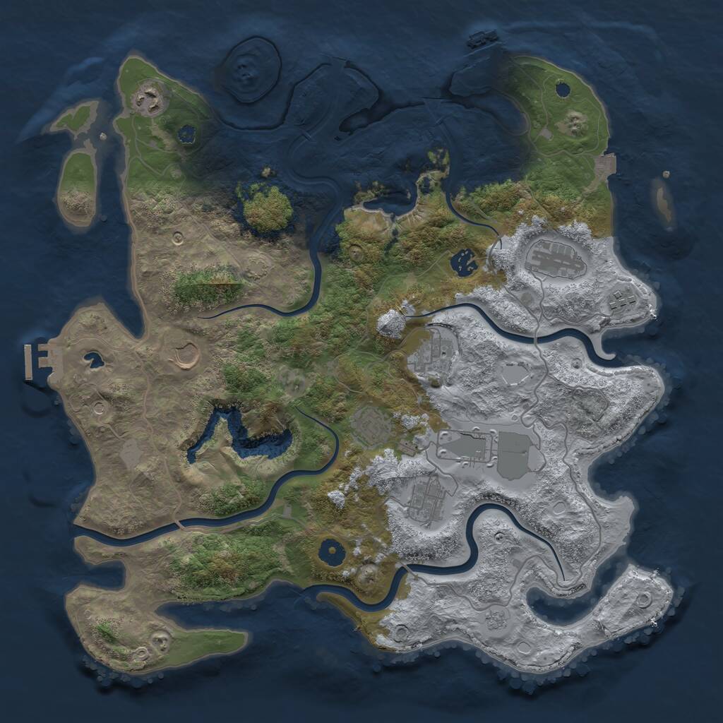 Rust Map: Procedural Map, Size: 4100, Seed: 23345, 15 Monuments