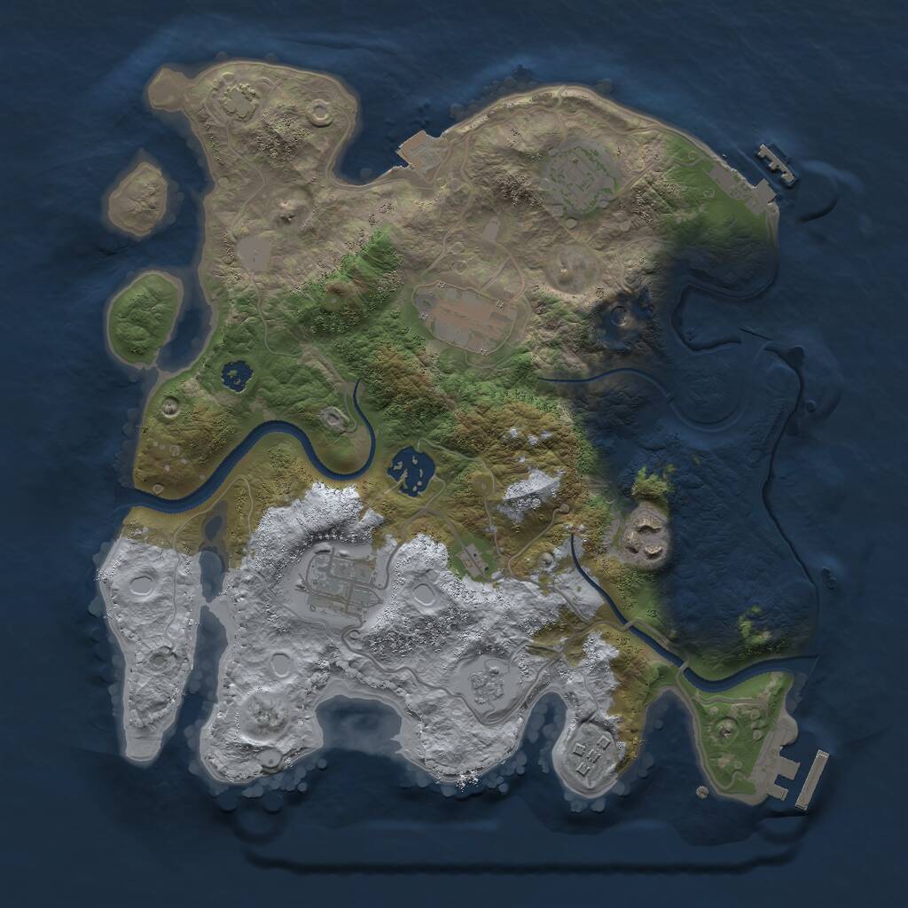 Rust Map: Procedural Map, Size: 3000, Seed: 1699560043, 12 Monuments