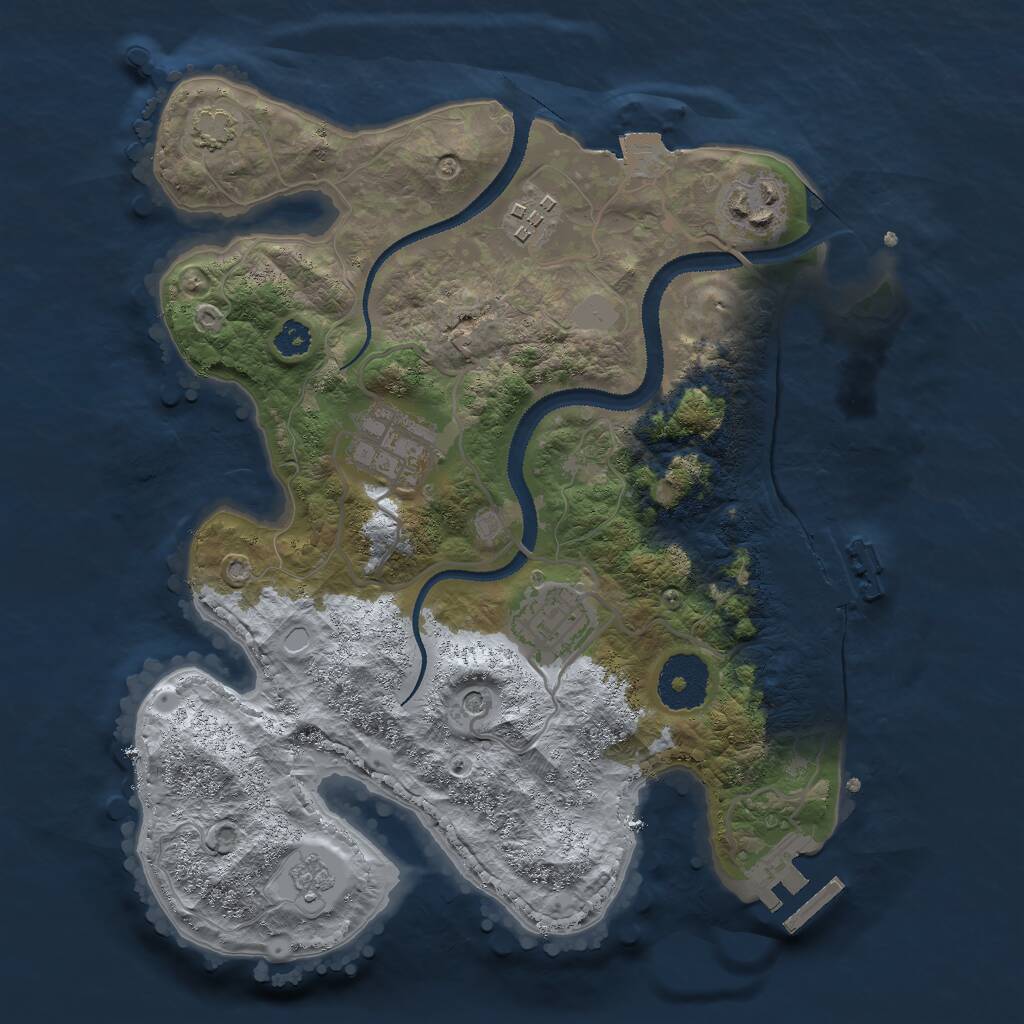 Rust Map: Procedural Map, Size: 2850, Seed: 76818968, 10 Monuments