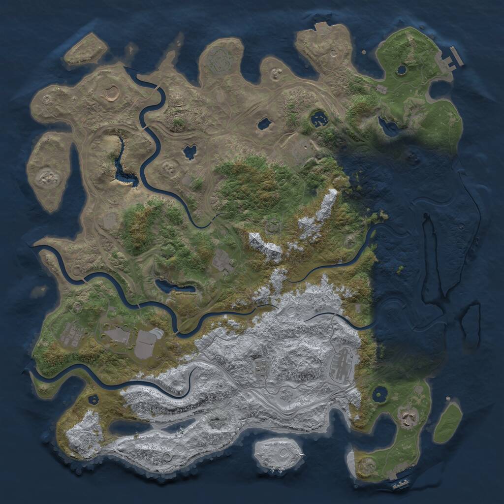 Rust Map: Procedural Map, Size: 4750, Seed: 5129314, 16 Monuments