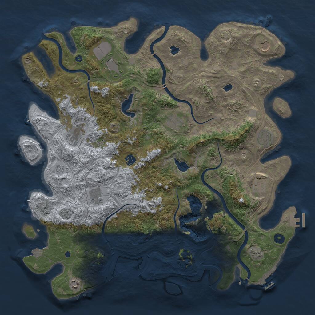 Rust Map: Procedural Map, Size: 4500, Seed: 152576098, 16 Monuments
