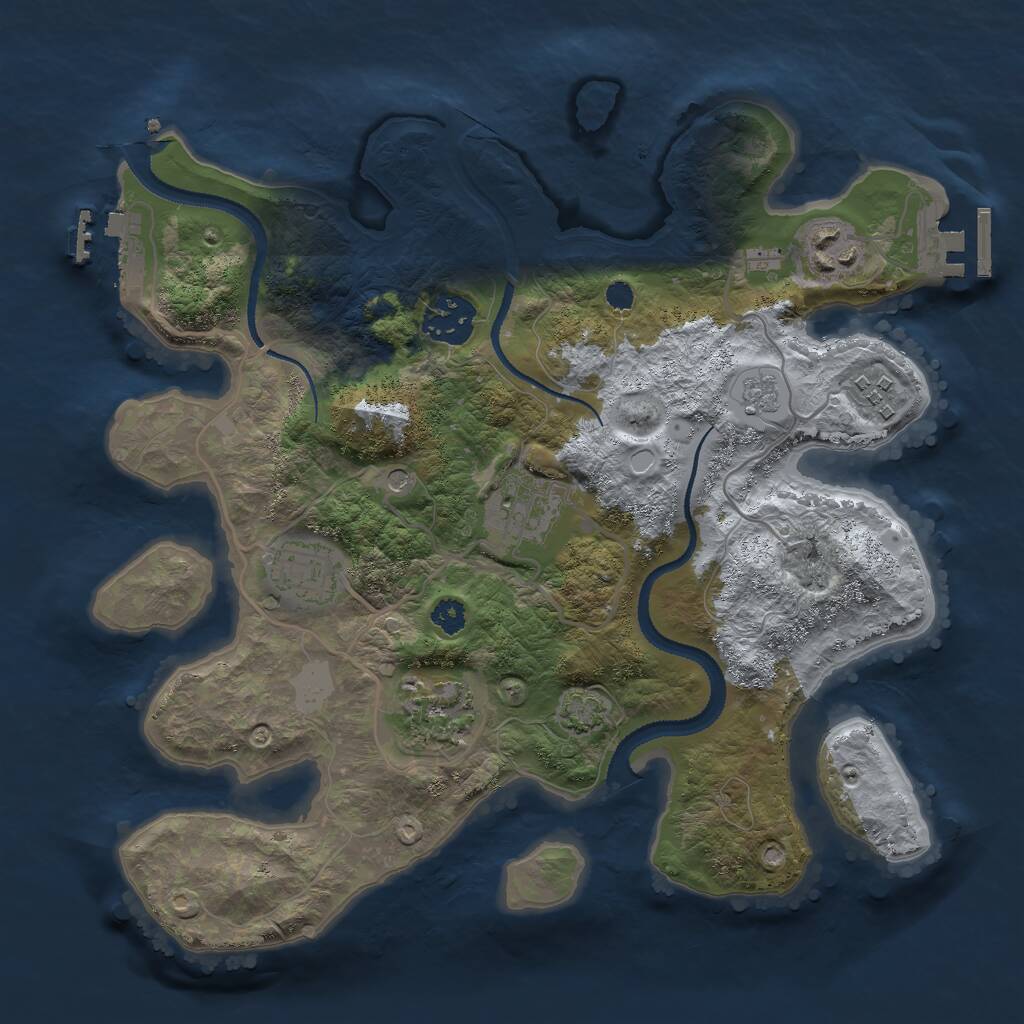 Rust Map: Procedural Map, Size: 3000, Seed: 481985, 12 Monuments