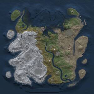 Thumbnail Rust Map: Procedural Map, Size: 3500, Seed: 86376615, 12 Monuments