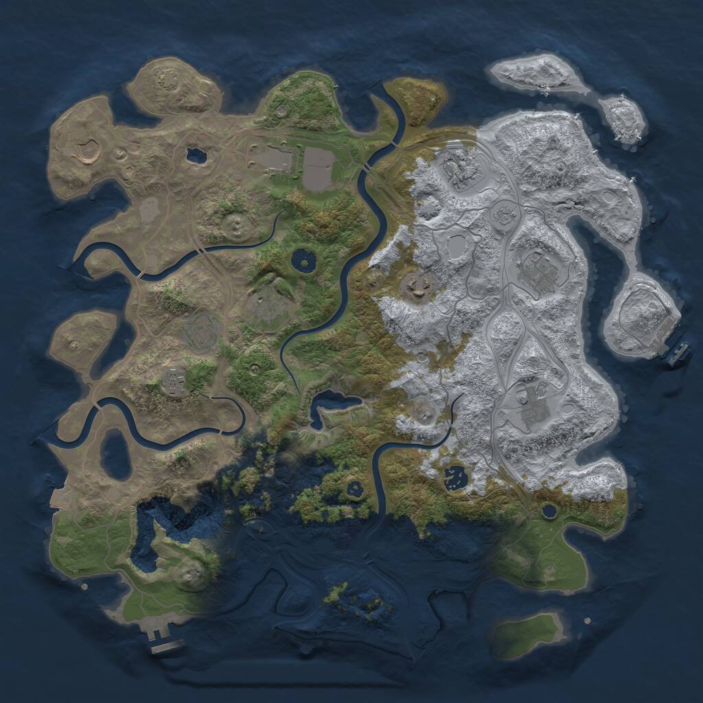 Rust Map: Procedural Map, Size: 4250, Seed: 2136710217, 16 Monuments