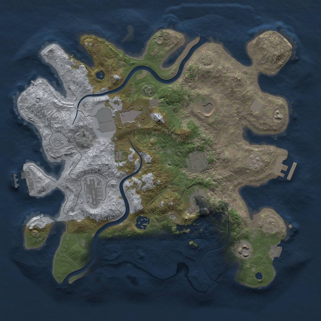 Rust Map: Procedural Map, Size: 3500, Seed: 331586490, 14 Monuments