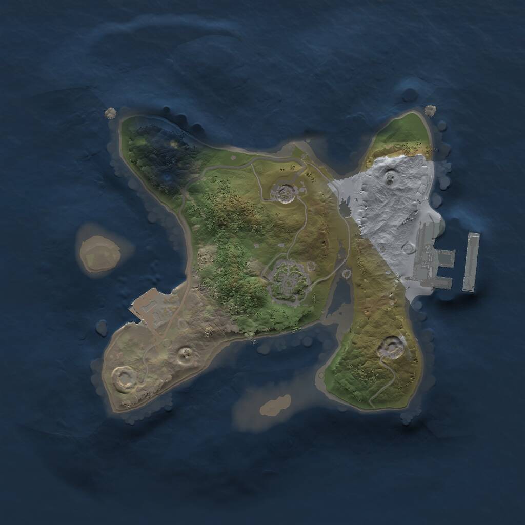 Rust Map: Procedural Map, Size: 1800, Seed: 1000111, 4 Monuments