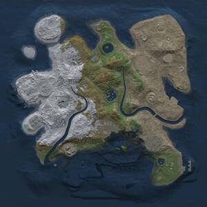 Thumbnail Rust Map: Procedural Map, Size: 3000, Seed: 1929104122, 13 Monuments