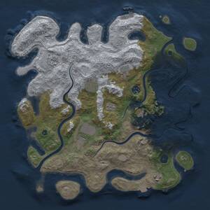 Thumbnail Rust Map: Procedural Map, Size: 3800, Seed: 1235497131, 16 Monuments