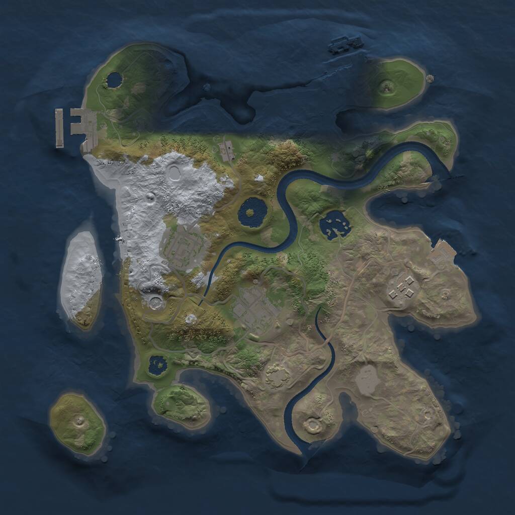 Rust Map: Procedural Map, Size: 2650, Seed: 2, 9 Monuments