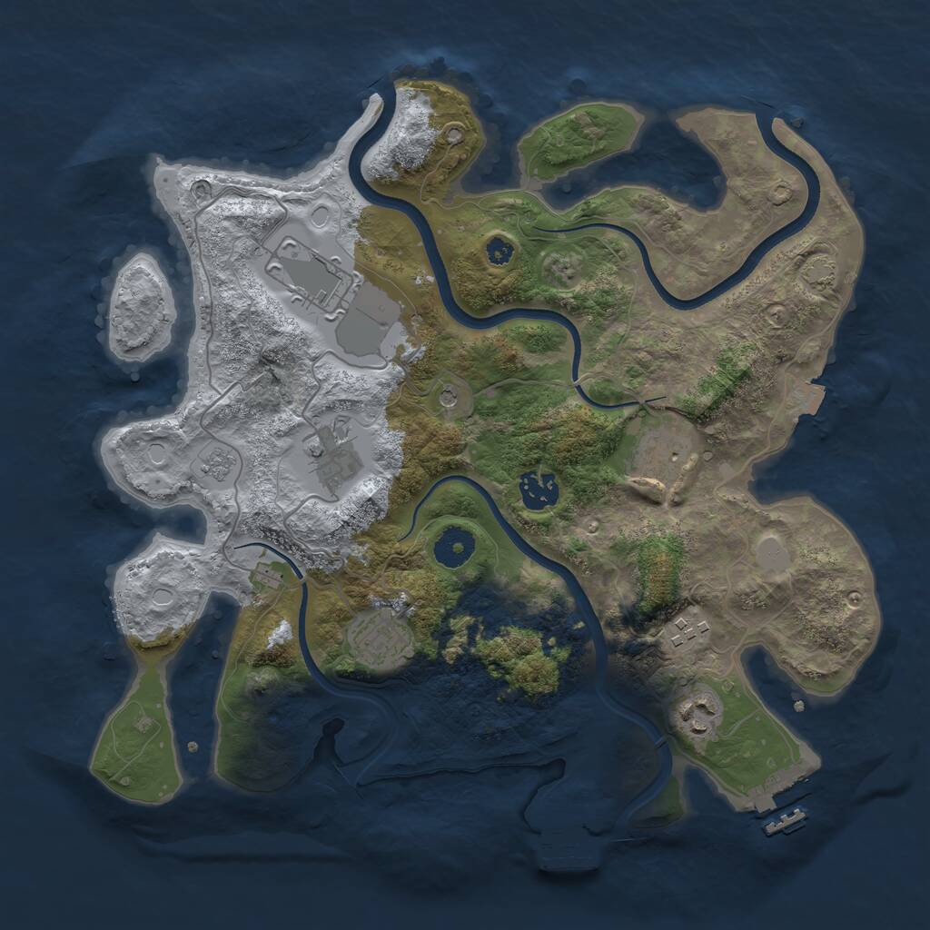 Rust Map: Procedural Map, Size: 3500, Seed: 32716, 13 Monuments
