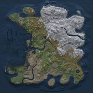 Thumbnail Rust Map: Procedural Map, Size: 3750, Seed: 825279294, 15 Monuments