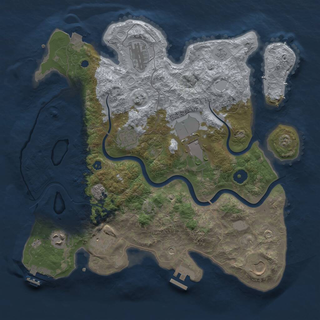 Rust Map: Procedural Map, Size: 3500, Seed: 1962635106, 13 Monuments