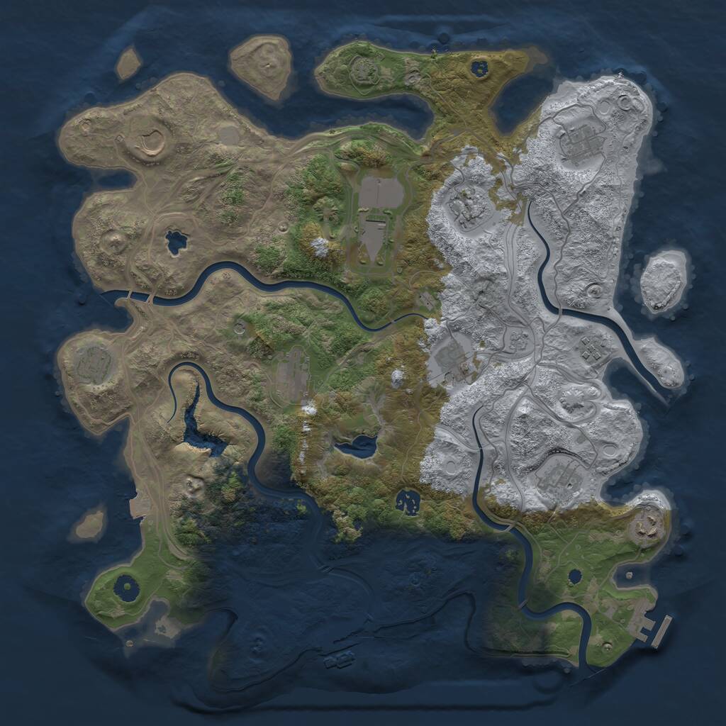 Rust Map: Procedural Map, Size: 4250, Seed: 1610065712, 17 Monuments