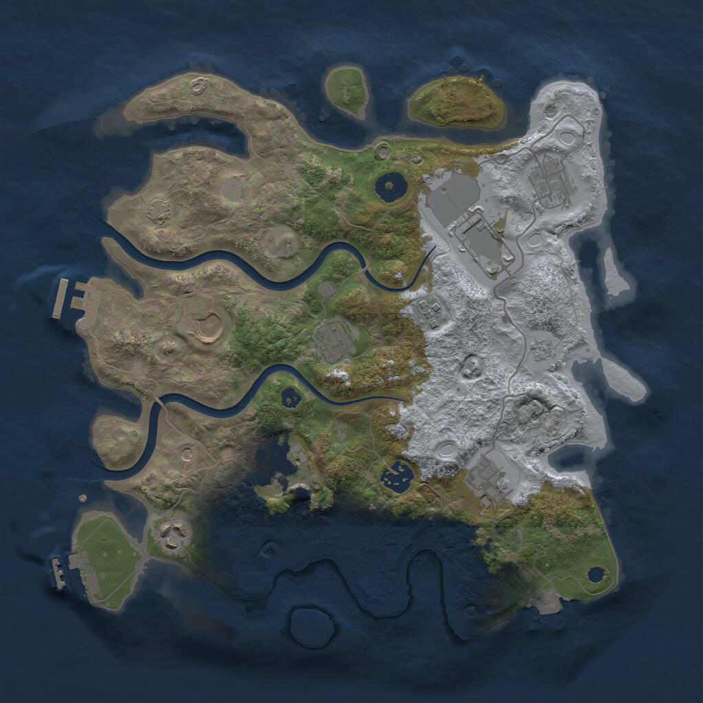 Rust Map: Procedural Map, Size: 3500, Seed: 9394981, 15 Monuments