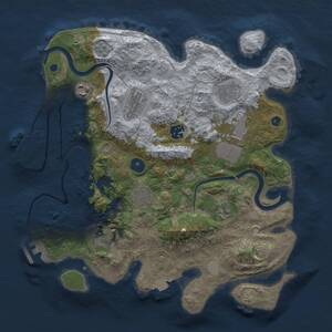 Thumbnail Rust Map: Procedural Map, Size: 3500, Seed: 749899805, 15 Monuments