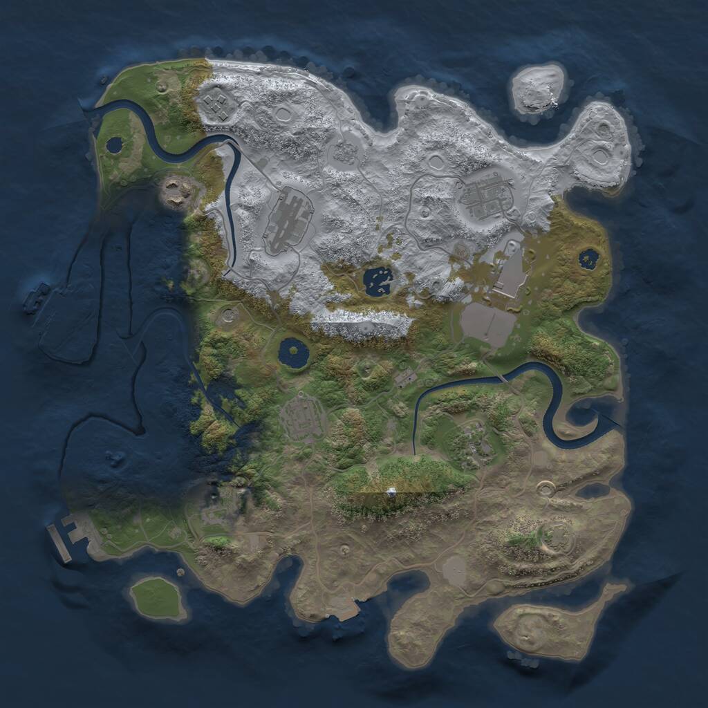 Rust Map: Procedural Map, Size: 3500, Seed: 749899805, 15 Monuments