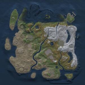 Thumbnail Rust Map: Procedural Map, Size: 3500, Seed: 474546455, 14 Monuments