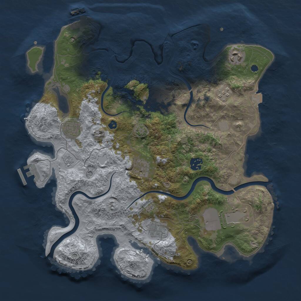 Rust Map: Procedural Map, Size: 3500, Seed: 14285732, 14 Monuments