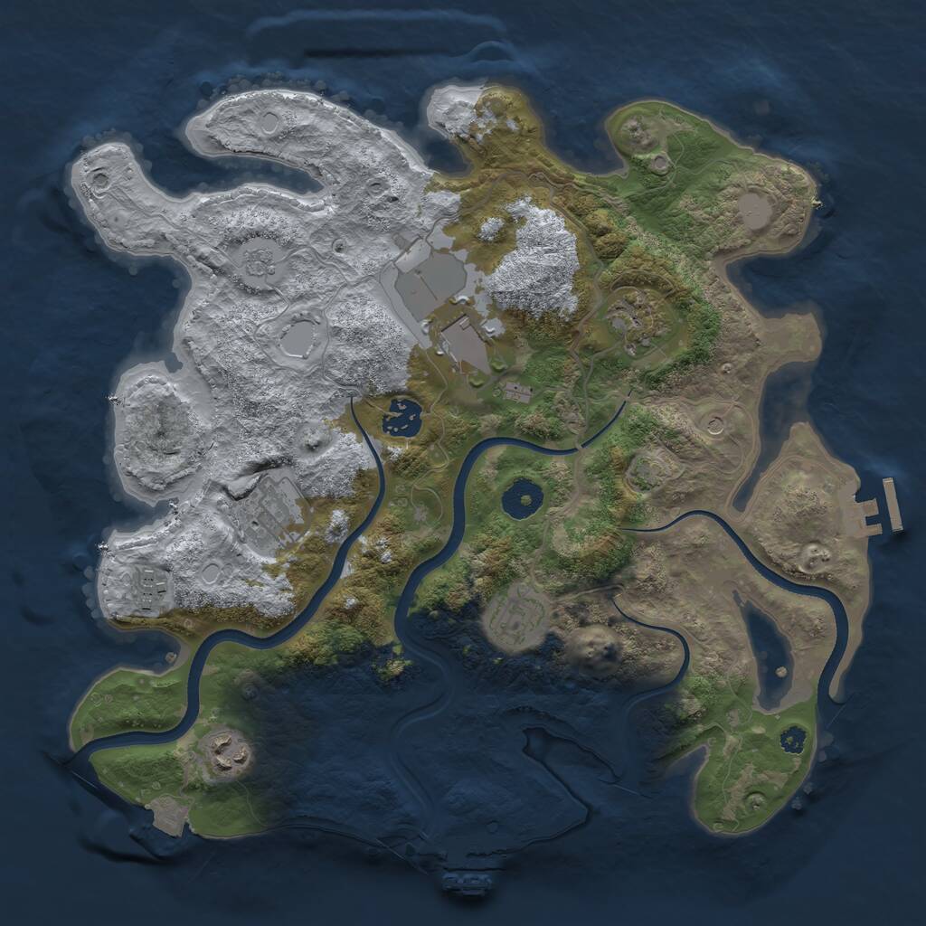 Rust Map: Procedural Map, Size: 3500, Seed: 21456161, 13 Monuments