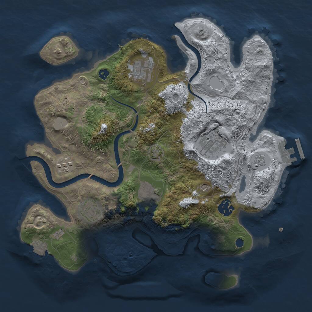 Rust Map: Procedural Map, Size: 3000, Seed: 79854, 11 Monuments
